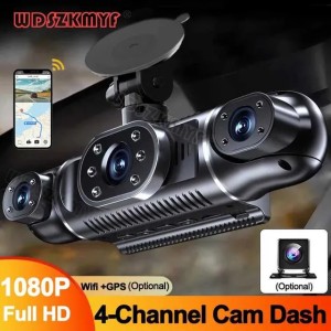 car dvr 4*1080P GPS Car DVR Video Recorder WIFI APP Control 360 Degrees Dash Cam 4 Lens Night Vision Rear View camera car 24h Parking R250506