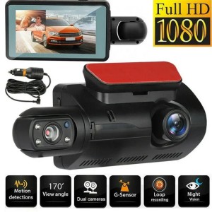 3 inch 1080p Car DVR Driving Recorder High Definition Night Vision Vehicle Recorder 32GB Storage Capacity, and Dual Camera System