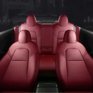 Premium Leather Seat Covers for Tesla Model 3 / Y - 5-seat car interior in Nappa leather for 2020-2023 Stylish Designs Q250726