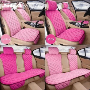 Car Seat Covers SEAMETAL Pink Car Seat Cover for Women Soft Plush Vehicle Seat Cushion Protector Chair Pad for Lady Universal for Four Seasons L240910