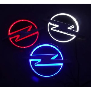 New 5D Auto standard car Badge Lamp Special modified car logo LED light auto emblem led lamp for opel (Red)