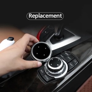 iDrive Car Multimedia Buttons Cover Stickers for BMW 3 5 Series X1 X3 X5 X6 F30 E90 E92 F10 F18 F11 F07 GT Z4 F15 F16 F25 E60 E61 Accessory (Black)