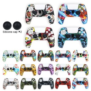 Camouflage Games Handle Covers PS5 Silicone Cases Anti-Slip Cover Game Handles Painting Protect Case For Playstation 5 Colorful Game Controller Accessory