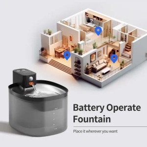 Automatic Pet Fountain, Smart Feeder, Cordless Cat Water Dispensor, Battery Operated with Sensor Activated (white)