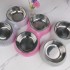 Small Cat Bowls, Handmade Bling Rhinestones Stainless Steel Pet Bowls Double Food Water Feeder for Puppy Cats Dogs Cats 320ML