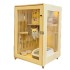 Cat Carriers Modern Solid Wood Villa House Large Free Space Cage Indoor Portable Transparent Supply Bilayer (Yellow)