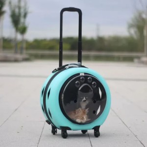 Pet suitcase, transparent cat bag, portable outdoor box, cat and dog bag cart, small pet suitcase
