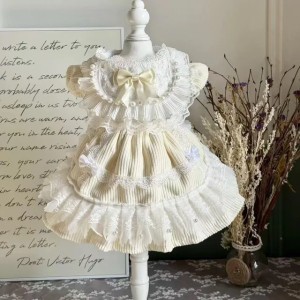 Pet Cat Dress Cream Skin Pure Birthday Thickened Plush Style