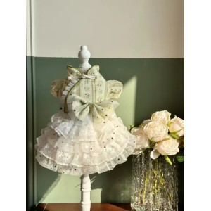 Cat and dog clothes, spring and summer lace gauze skirt, new Chinese style pet fluffy gauze skirt