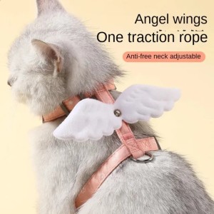 Sweet Angel Wing Cat Harness 120cm Leash Outdoor Cat Dog Harness and Leash Set Water Proof Vest Chest Strap Kitten Accessories 240724