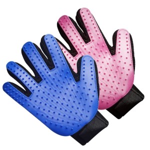 Wholesale cat hair removal gloves pet silicone bath brush to remove floating hair dog massage gloves pet supplies