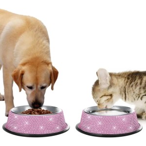 147234 The bottom anti slip design is excellent, placing it steadily and firmly, even cats playing and touching it will not move, ensuring dining safety. (Color2)