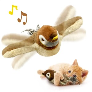 Flapping Bird Smart Cat ToysRechargeable Touch Activated Kitten Interactive Cat Toys for All Breeds Cat Dog Kicker Catnip Toy 240802