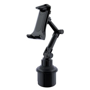 2-in-1 Car Cup Holder Mount for Cell Phones Tablets - Adjustable Gooseneck Cradle