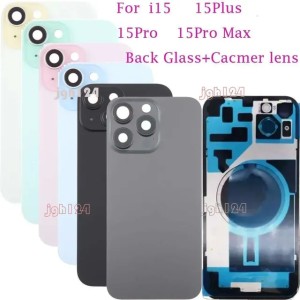 30PCS High Quality Back Battery Glass Replacement For iPhone 15 Pro Max Plus Housing Cover Rear Door Chassis Frame Bezel Metal Plate Magnet With Camera Lens
