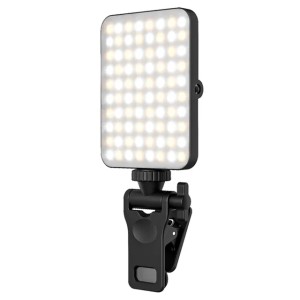 Ring Light Selfie Light With Front & Back Phone Clip 80Led 2000Mah Rechargeable Portable Clip On Light For Tablet/Laptop Durable