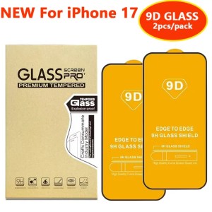 For iPhone 17 pro max tempered glass phone screen protector for 16 15 14 13 12 11 Samsung Galaxy A07 A17 A06 A16 A26 A36 A56 A05 A15 A25 A35 A55 FuLL Cover Glass 2 pcs per box