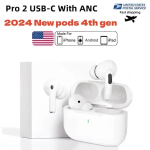 Buyers' Picks2024 Newest tws earbuds Pods 4th Gen With ANC earbuds Pro 2 anc USB C earphones wireless Bluetooth Headset USB-C charging port For Xiaomi iPhone Headphones pods 3rd 2nd (White)