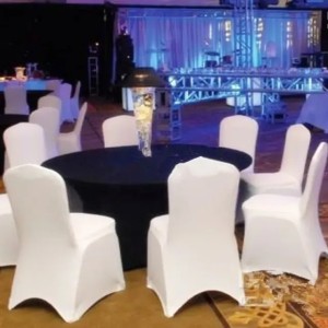 10Pcs New White Wedding Chair Cover Universal Stretch Polyester Spandex Elastic Seat Covers Party Banquet Hotel Dinner Supplies