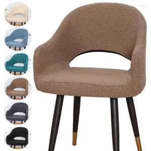 Chair Covers 1PC Nordic Curved Cover Jacquard Spandex Hollow Arc Back Armchair Universal For Dining Room Coffee Bar Make Up Sofa