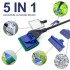 5In1 Aquarium Plant Fork Spoon Net Sponge Brush Gravel Rake Algae Scraper Multi Functional Fish Tank Cleaning Tool (5in1 cleaning tool)
