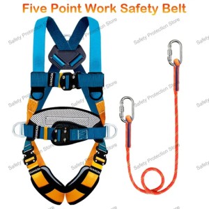 Full Body High Altitude Work Safety Harness Five-point Safety Belt Rope Outdoor Climbing Training Construction Protect Equipment 250715