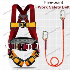 High Altitude Work Safety Harness Full Body Five-point Safety Belt Rope Outdoor Climbing Training Construction Protect Equipment 250414bj