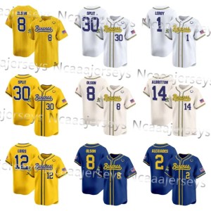 Custom 2024 Savannah Bananas Split Jackson Olson Baseball Jersey Brandon Crosby Dakota Albritton