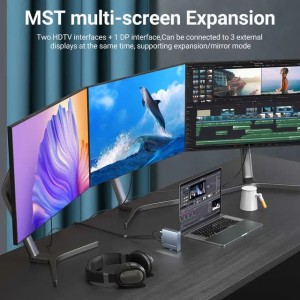 Other Computer Accessories 15 in 1 USB-C Docking Station 4K HD Vertical Hub with Triple Monitor RJ45 1000M USB 3.0/2.0 PD 3.0 SD/TF Audio 3.5 for Mac Pro J240830TCC0