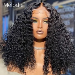 Melodie Short Bob Deep Wave Wig 4x4 5X5 6X6 Lace Closure Wig Loose Water Curly hair Frontal Human Hair Wigs For Black Women S0826 (Natural Color)