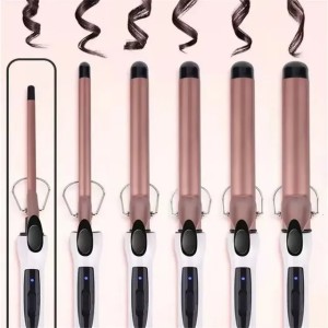 1PC 9mm 1m 22mm Professional Gold Electric Hair Curler Curling Iron Waver Pear Flower Cone Wand Styling Tool 2 240423