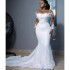 Beading Mermaid Wedding Dresses Women Elegant Sheer Long Sleeved African Bridal Gowns Lace Country Dress Second Reception Gown Plus Size (Size Size Guide)
