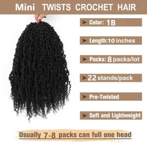 Pre-looped Mini Twist Crochet Hair Bohemian Spring Twists Hair Senegalese Twist Crochet Hair with Curls Synthetic Hair