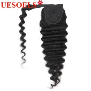 Drawstring Ponytail Human Hair Extensions 100% Remy Clip In Wrap Around Brazilian Loose Deep Ponytail For Women Hair Extensions