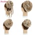 Synthetic 4 Pieces Messy Bun Straight Bun Hair Pieces for Women Wavy Updo Ponytail Extensions Hair Scrunchies with Elastic Band