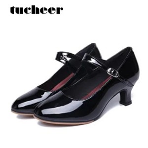 Dance Shoes Woman Close-Toe Lace-Up Latin Dance Shoes Modern International Dance Ballroom Social Dance Heel Height 3.5cm 5.5cm 231205 (Size Size Guide)