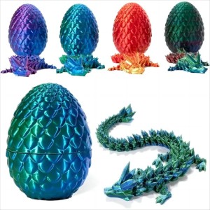 3D Printed Gem Articulated Dragon Rotatable 3D Dragon Toy Mystery Dragon Egg Poseable Joints Fidget Surprise Toy (Multicolor)
