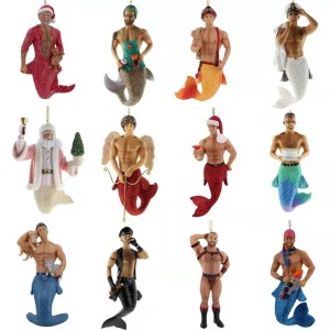 DHL FREE Resin Male mermaid 3D PVC Action Figures Model Ornament Toy Hook Creative Seamless Sticky Toys YT199502