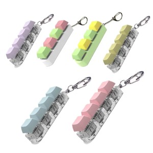 Keyboard Key Toy Party Stress Relief DIY Fidget Button Keycap Fidget Keychain Keyboard Keychain Toys Finger Keyboard Caps Toy 084