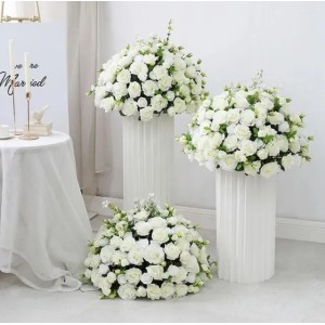 Decorative Flowers 45cm-70cm Custom Large Artificial Flower Ball Wedding Table Centerpieces Stand Decor Geometric Shelf Party Stage