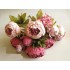 Artificial Peony Bunch 48cm/18.8 inch Silk Flowers Simulation European Peony Flower with Hydrangea Flower for Wedding Centerpieces Decor SP0