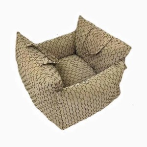 Designer Classic Letter Pattern, Portable Puppy Car of Easy Installation, Fashionable Pet Carrier Bag with Safety Leash, Soft Dog Booster Seat M24 Free shipping (brown)