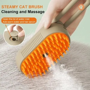 Cat and dog pet spray massage comb one-click spray anti-flying comb bath brush hair removal pet supplies hj0729