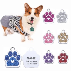 Custom Pet Dog Tag Personalized Cat and Dog Keychain Anti-Lost Pet ID Tag Pendant Pet Supplies Wholesale 250729 (beige)