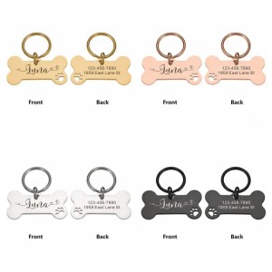 1pc Creative Custom Text The name of the love wavy line Personalized Dog Tags Customized Dog Collar With Name For Dog Tag Name 250729 (silver)
