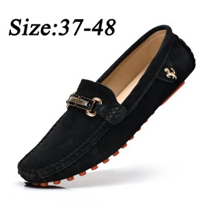 Dress Shoes YRZL Loafers Men Big Size 48 Soft Driving Moccasins High Quality Flats Genuine Leather Shoes Men Slip-on Suede Loafers for Men 230217 (Size Size Guide)