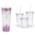 Predrilled 12oz 16oz 24oz Acrylic Tumblers with lid and Straws Snow Globe Tumbler Double Wall Clear Plastic Tumblers with hole and plug for DIY Predrilled 12oz 16oz 24oz Acrylic Tumblers with lid and Straws Snow Globe Tumbler Double Wall Clear Plastic Tumblers with hole and plug for DIY