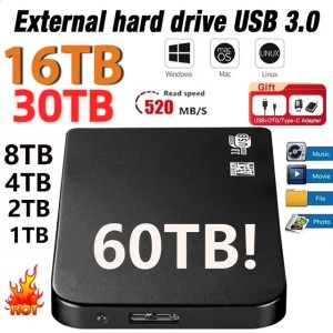 Portable SSD 1TB Large capacity Solid Hard Disk 2TB4TB HighSpeed External Drive USB30TypeC for LaptopDesktopPhone 240828