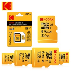 Original KODAK 32GB 64GB 128GB 256GB Memory Card 64GB U3 4K Micro TF SD Card 64G SDHC Minisd UHS-I C10 TF Trans Flash card