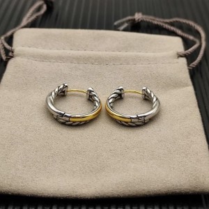 Designer Yurmans high Version Seiko Trendy New 22x6.6mm Wrapped Single Wire Earrings